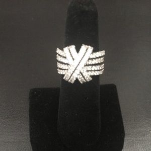 14k white gold diamond cocktail ring